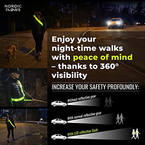 Rechargeable LED Reflective Sash for Night Walking