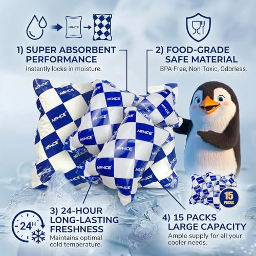 Reusable Dry Ice Packs for Shipping & Storage - Long Lasting Cold Packs for Lunch Box & Coolers - Ideal for Frozen Food & Drinks - style: 6.9" x 4.7" 15pcs