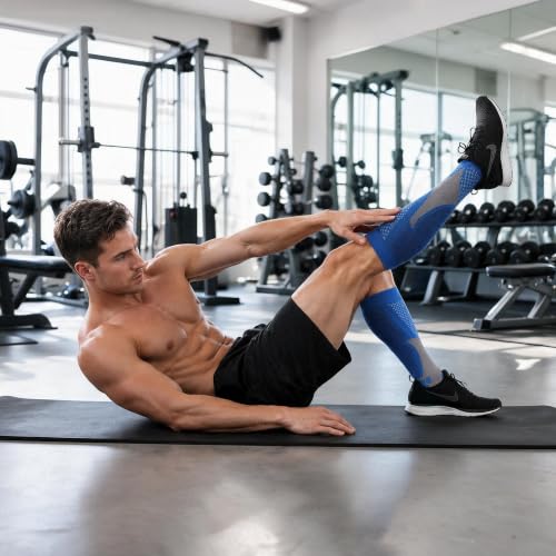 4 Pairs Compression Socks for Men Women 20-30 mmHg Knee High Support Socks - size: Small-Medium