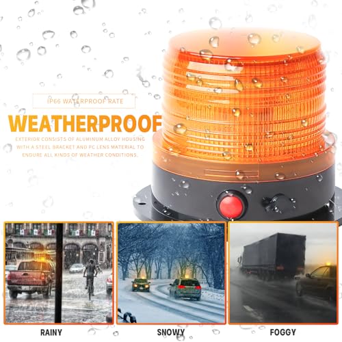 Battery Operated Amber Strobe Beacon Light w/Magnetic Base 2-Pcs - color: 2-Pcs Amber