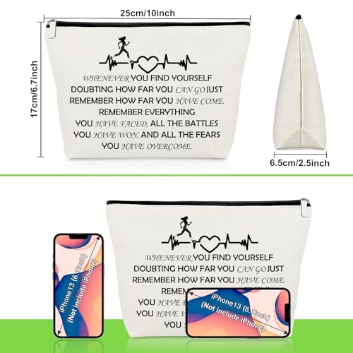Runner Gifts for Women Running Lover Makeup Bag Inspirational Gifts for Marathon Xc Runner Cosmetic Bag Positive Present for Her Christmas Birthday Present Cross Country Running Zipper Pouch - color: Running Makeup Bag