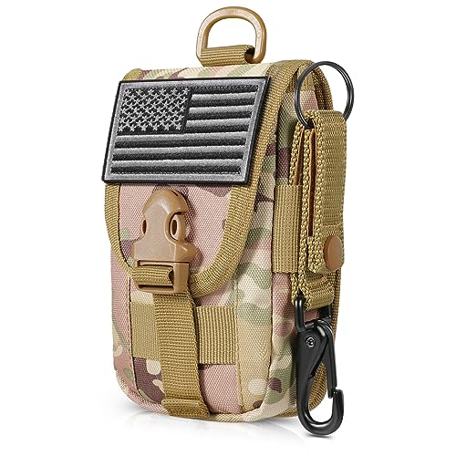 SOWHUP Tactical Molle Pouch Cell Phone Pouch Holster Small Utility EDC Pouch Gadget Organizer Bag - color: MC2