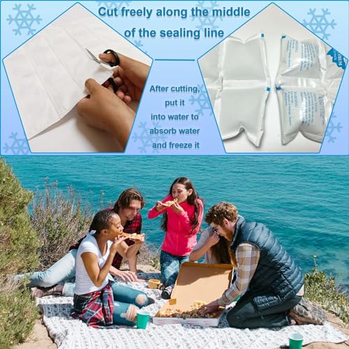 Dry Ice Pack for Shipping Frozen Food, Reusable Ice Packs for Coolers Long Lasting, Flexible Cold Packs Sheets for Lunch Box (8 Large Sheets) - color: 8 Large Sheets - 192 Packs