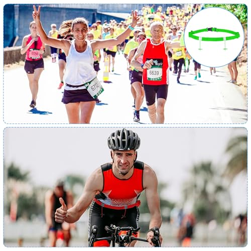 PATIKIL Triathlon Belt Bib Holder, Elastic Marathon Race Number Belt Marathon Running Race Belt with 6 Gel Loops for Marathon Racing Cycling, Green - color: Green
