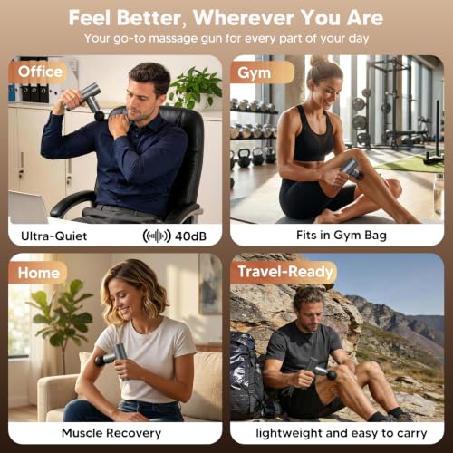 arboleaf Heated Massage Gun, Deep Tissue Massager with Heating Head - color: Graphite Gray