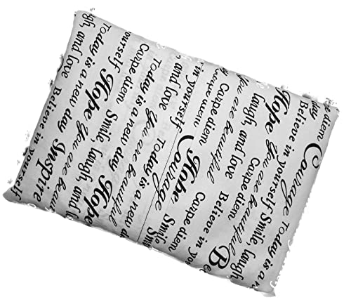 Microwavable Corn Filled Heating Pad and Cold Pack/Washable 100% Cotton Cover (Positive Thoughts, 7.5in W x 11in L) - size: 7.5in W x 11in L, style: Positive Thoughts