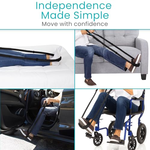 Vive Leg Lifter Strap - Leg Raise Stretch Strap w/Loop for Physical Therapy