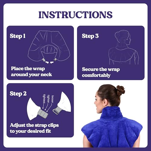 Microwavable Heating Pad for Neck, Shoulders, and Back by Joy & Grace | 5 Lb Weighted Neck & Shoulder Wrap | Moist Heat Therapy Pack for Relaxation and Comfort | Soft Micro-Mink Cover | Scented Blue - color: Blue, style: Scented
