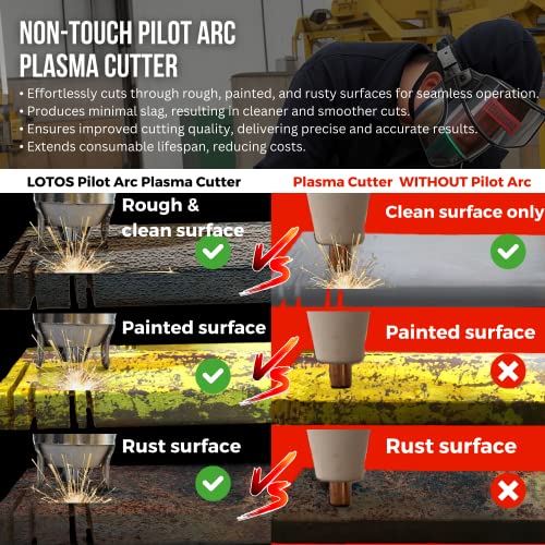 LOTOS LTPDC2000D 3-in-1 50A Plasma Cutter 200A TIG Stick Welder - style: Pilot Arc