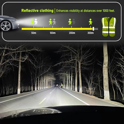 High Visibility Safety Vest with Pockets and Zipper, 1 Pack 5 Pack - color: Yellow-green, size: Medium