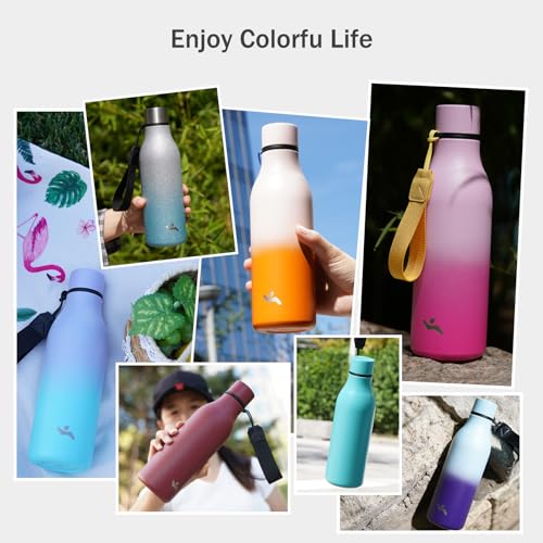 Konokyo 18 oz Insulated Stainless Steel Metal Water Bottle with Strap - color: Forest Green, size: 18 Ounces