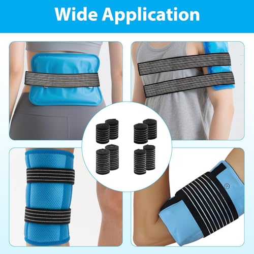 8Pcs Ice Pack Straps, 4 Sizes Elastic Hot Cold Therapy Strap