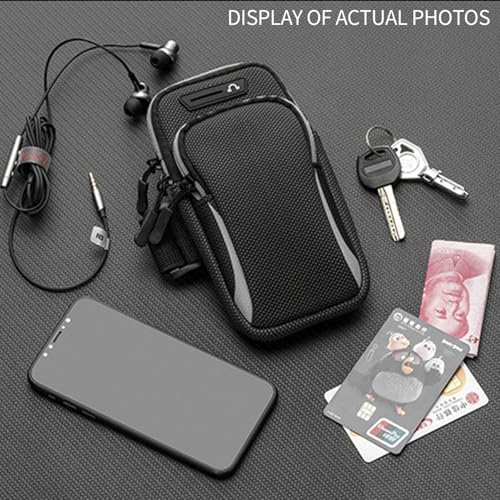 Phone Holder Arm Bands, Small Crossbody Shoulder Holsters Bag with Arm Band,Arm Band Sleeve Fit Sport Gym Hiking Black (Black)