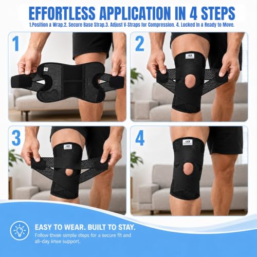 Knee Brace for Women and Men,Knee Support with Side Stabilizer-XXL - size: XX-Large