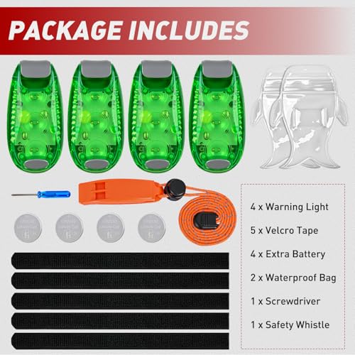 Nilight LED Safety Light 4PCS Green Marine Navigation Bike Tail Lights - color: 3LED Safety Light-Green