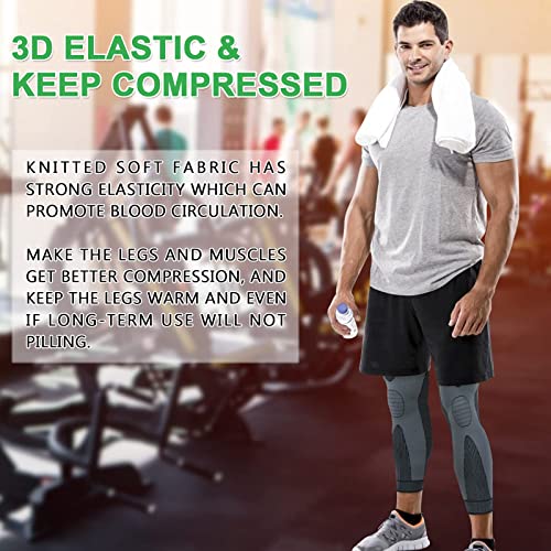 beister Full Leg Compression Sleeve, Long Knee Brace Pair for Adults - color: Black, size: X-Large