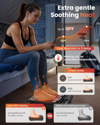 2026 Upgrade High Frequency Vibration Foot & Calf Massager with Heat - color: Black