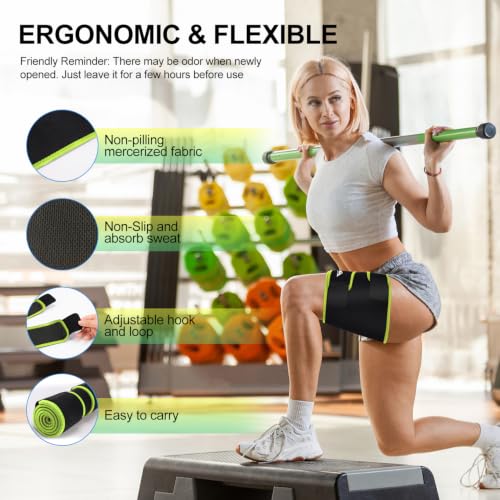 supregear Thigh Wrap Support, Hamstring Quad Wrap, M - color: Black + Grass Green, size: M