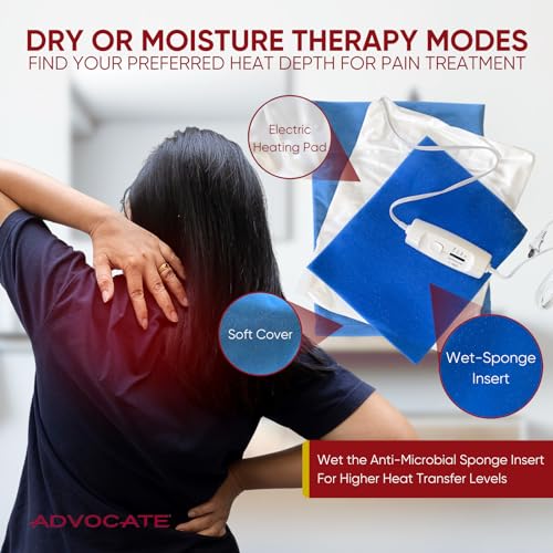 Moist and Dry Heating Pad, 4 Heat Levels, Back Neck Shoulder Relief