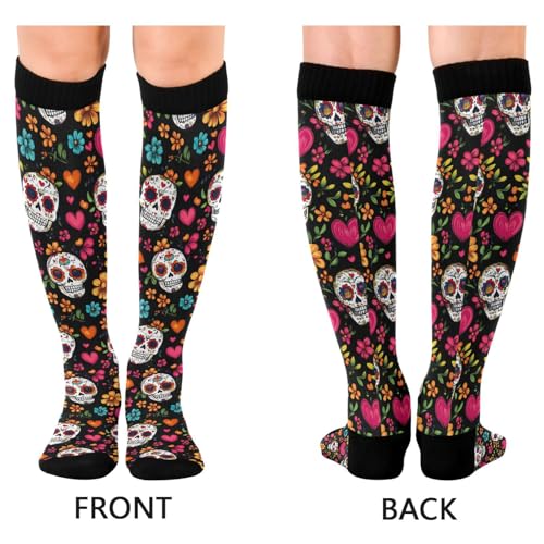 Wusikd Pirate Skulls Compression Socks for Women and Men Circulation Cute Long Socks for Athletic Running 1 - color: Multi 30