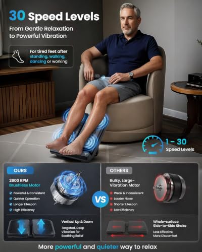 2026 Upgrade High Frequency Vibration Foot & Calf Massager with Heat - color: Black