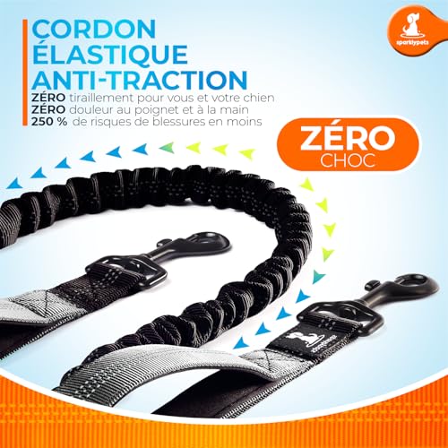 SparklyPets Hands Free Dog Leash, Medium & Large Breeds (Gray, 1 Dog) - color: Gray, size: 1 dog M/L