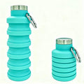 YCT Collapsible Water Bottle 17oz（500ml），Travel Portable Sport Water Bottle，Reusable Silicone Foldable Water Bottles for Gym Camping Hiking (Teal) - color: Teal