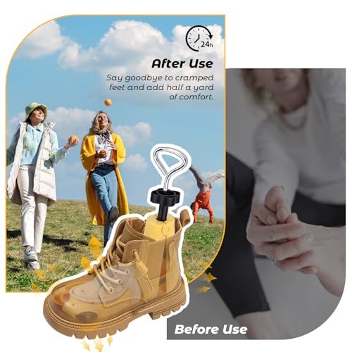 2 Piece Shoe Stretcher Boot Stretcher for Men & Women, 3-Way Shoe Widener - color: Yellow, size: Men 6.5-8.5,Women 8-10
