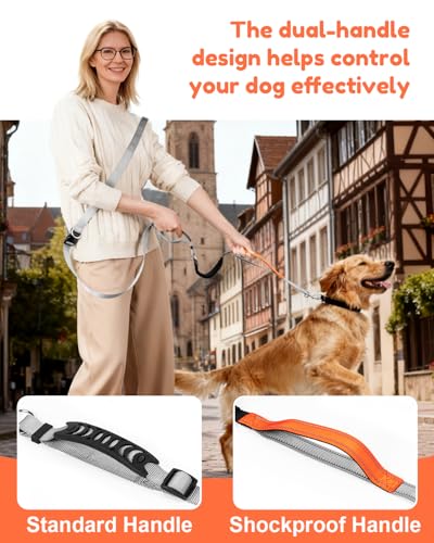 XiaZ Hands Free Dog Leash,Versatile Crossbody Dog Leash with Waist Support Strap,5.9-8 FT Waist Belt with Double Handles for Small Medium and Large Dogs Walking, Running and Jogging, Gray - color: Gray