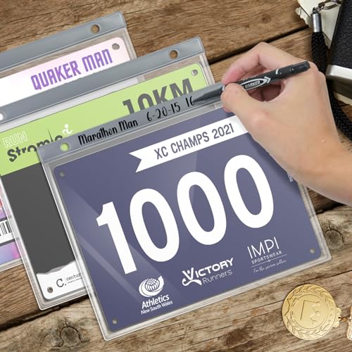 Race Bib Holder, Bib Number Sleeves, 20 Protective Sleeves