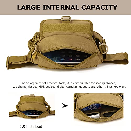 Tactical Fanny Pack for Men, Military Running Waist Bag - color: Black