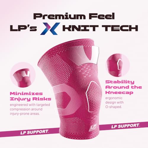 LP 176XT Target Compression Knee Sleeve for Injury Recovery, Men & Women - color: Pink, size: M