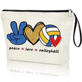 Volleyball Gifts Makeup Bag Fun Travel Cosmetic Bag Volleyball Player Travel Organizer Zipper Pouch for Volleyball Lover Sports Gifts for Girls Women Coach Team Mom - style: Volleyball