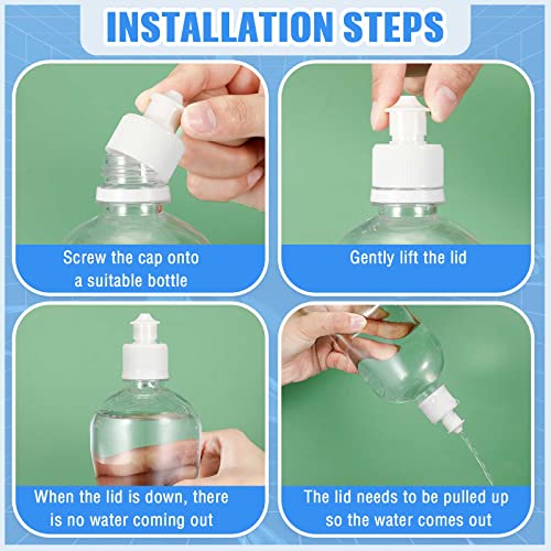 Sieral 20 Pcs 28 mm Push Pull Cap for Water White Bottle Sports Bottle Lid