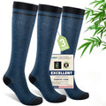 Compression Socks Women & Men 15-20 mmHg for Flying - color: I6-3pairs (Steel Blue), size: Small-Medium