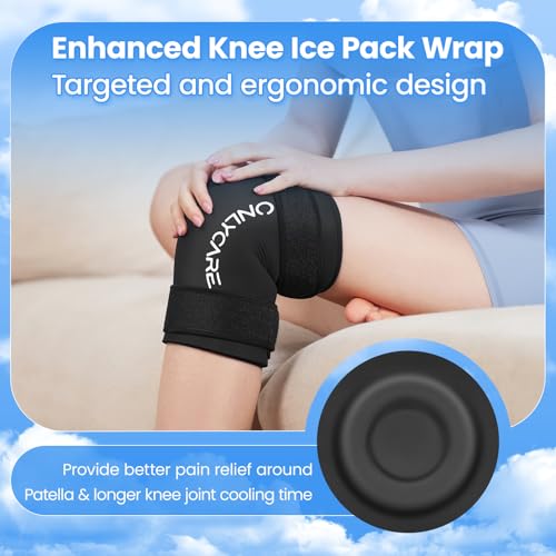 Knee Ice Pack, ONLYCARE Soothing Knee Compression Sleeve for Injuries, Upgraded Gel Cold Wrap, Hot & Cold Therapy, Reusable for Meniscus, Arthritis, ACL, MCL Pain Relief, Injury Recovery (S) - size: S, style: Knee