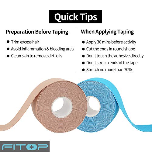 Kinesiology Tape 4 Rolls Beige Uncut Full Range of Motion