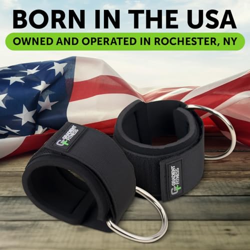 Ankle Straps for Cable Machines, Adjustable, 2 Pack - style: Black 1 D-Ring