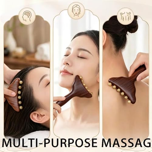 OULIGET Wooden Gua Sha Facial Tool,Multifunctional Trigger Point Massage,Handheld Meridians Acupressure Tool,Used for Relaxing Face,Back,Neck and Shoulders