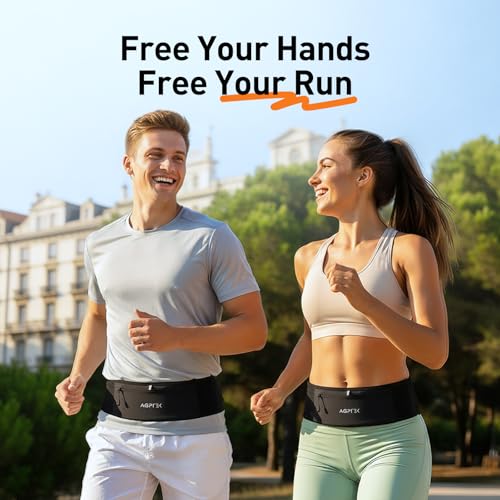 AGPTEK Slim Running Belt with Waterproof Phone Pocket for Women & Men - size: Large
