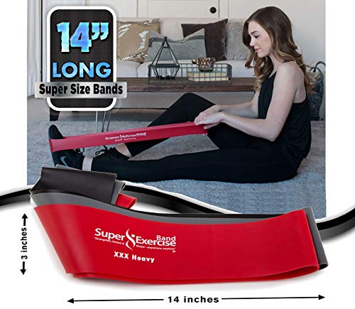Mini Loop Bands 14x3 in, Latex Free, 3/5/10 Pack Sets - color: d. HEAVY Strength Loop Band Assortment 3 PACK