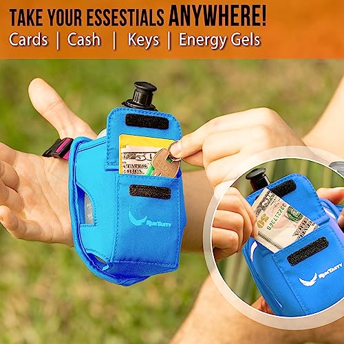 2-in-1 Running Fun: Handheld 12 Oz Water Bottle & Running Belt Add-On. No-Grip Design Straps on Hand & Slides on Belt. Waterproof Pocket for Money, Keys. Maximize Time, Freedom & Health - color: Royal Blue