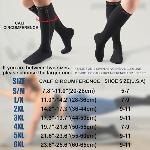 NEENCA Professional Compression Socks for Women Men Circulation, 20-30 mmHg - size: Small-Medium