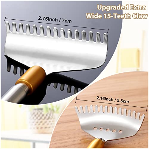 Back Scratcher with 2Pcs Detachable Claws & Massage Roller - color: Natural Wood-2pcs