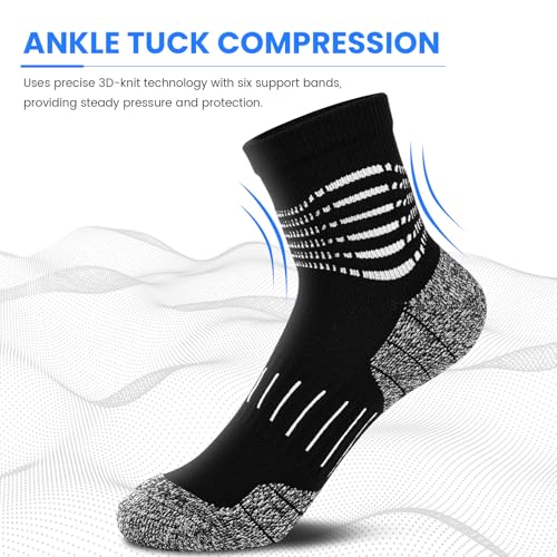 IRAMY Ankle Compression Socks for Men Plantar Fasciitis Relief 3/5 Pairs - color: X‑white(3 Pairs), size: Large