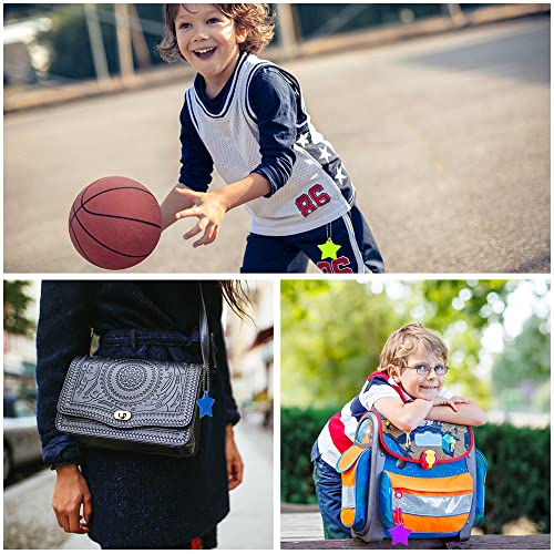OSDUE Reflector Pendant, 16pcs Waterproof Child Safety Reflector Pendant for School Bag, Wheelchair, Bicycle and Running - color: A - Star
