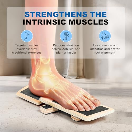 Ankle Strengthening & Stability Adjustable Balance Board, Recovery for Sprains & Plantar Fasciitis Relief, Single Leg Balance Board, Posture Corrector, Foot Stretch, Training & Leg Stability