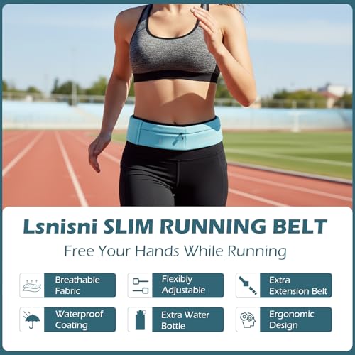 Slim Running Belt for Men and Women, Running Waist Pack - color: Cyan-medium