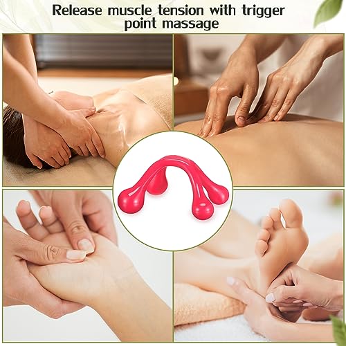Liliful 9Pcs Palm Massage Tool Handheld 4 Point Deep Tissue Massager, Multi - color: Blue, Pink, Orange