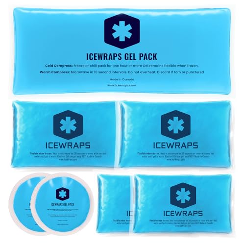 ICEWRAPS Reusable Ice Packs Compact in 4 Sizes, Soft Cooling Pack 7 Pack